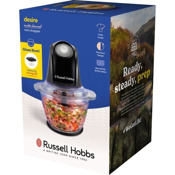 Minihackare - RUSSEL HOBBS - Mattkol - 200 W - 1 L - Svart