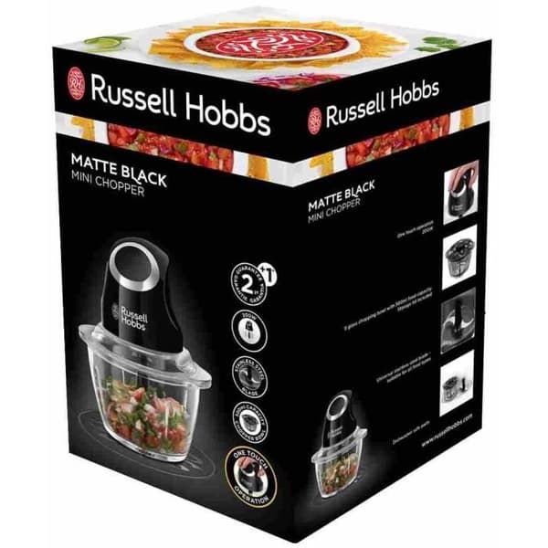 Minihackare - RUSSELL HOBBS - Desire 24662-56 - 200 W - 1 liters glasskål - Rostfria knivar - Mattsvart