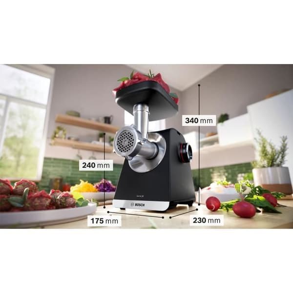 BOSCH Serie 6 MFWS650B Kødhakker - 500 W - 3,5 kg/min - 3 Hakkerit - Sort