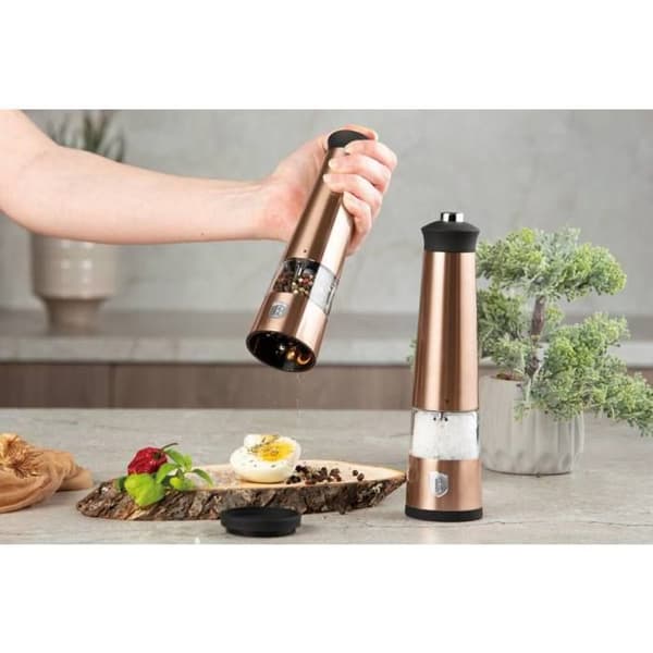 Set med 2 elektriska peppar- och saltkvarnar Berlinger Haus - Metallic Line Rose Gold BH-9500