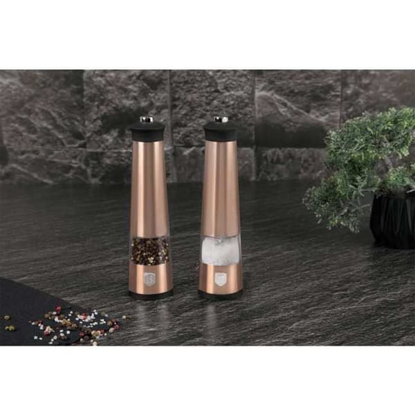 Set med 2 elektriska peppar- och saltkvarnar Berlinger Haus - Metallic Line Rose Gold BH-9500