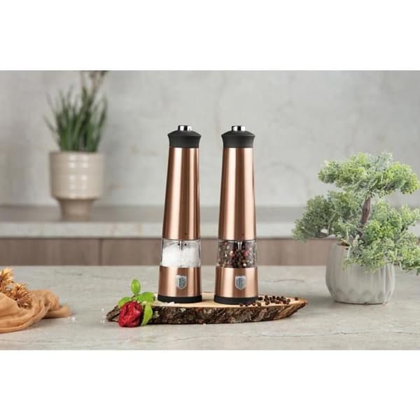 Set med 2 elektriska peppar- och saltkvarnar Berlinger Haus - Metallic Line Rose Gold BH-9500