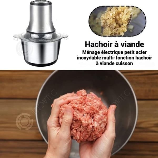INN Köttkvarn 800w 25x17,5x14,5 cm multifunktionell köttkvarn 3L i rostfritt stål för hemmabruk köksrobot