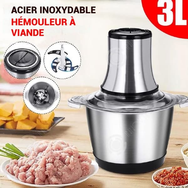 INN Köttkvarn 800w 25x17,5x14,5 cm multifunktionell köttkvarn 3L i rostfritt stål för hemmabruk köksrobot