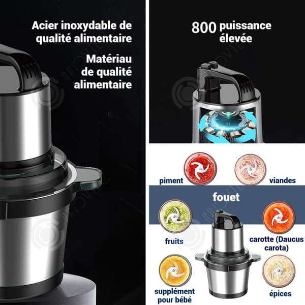 INN Köttkvarn 800 w 4 l blad i fyrdimensionellt stål snabb och långsam hastighet automatisk multifunktionell matberedare