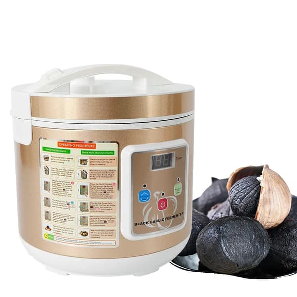 Musta valkosipuli fermentointilaite, 5L kapasiteetti, räätälöitävä fermentointiaika, tehokas lämmitys