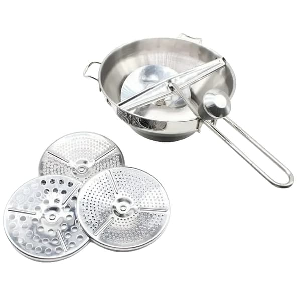Matkvarn, rostfritt stål, 3 malplattor