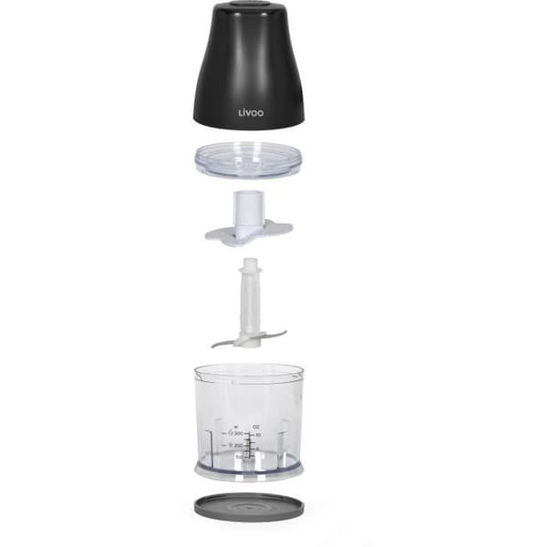 Hackare - LIVOO - 300 ml - 400 W - 1 hastighet och turbofunktion - 2 knivar i rostfritt stål - Svart
