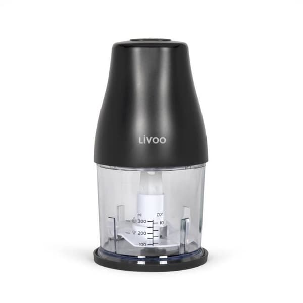 Hackare - LIVOO - 300 ml - 400 W - 1 hastighet och turbofunktion - 2 knivar i rostfritt stål - Svart