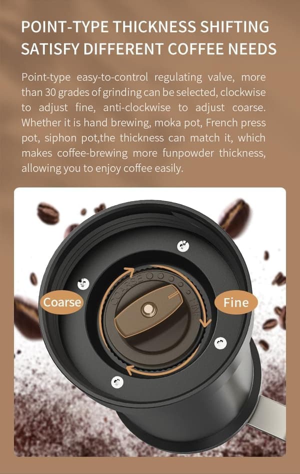 Lollanda Handkaffekvarn, manuell kaffekvarn med keramisk konkvarn med hög precision