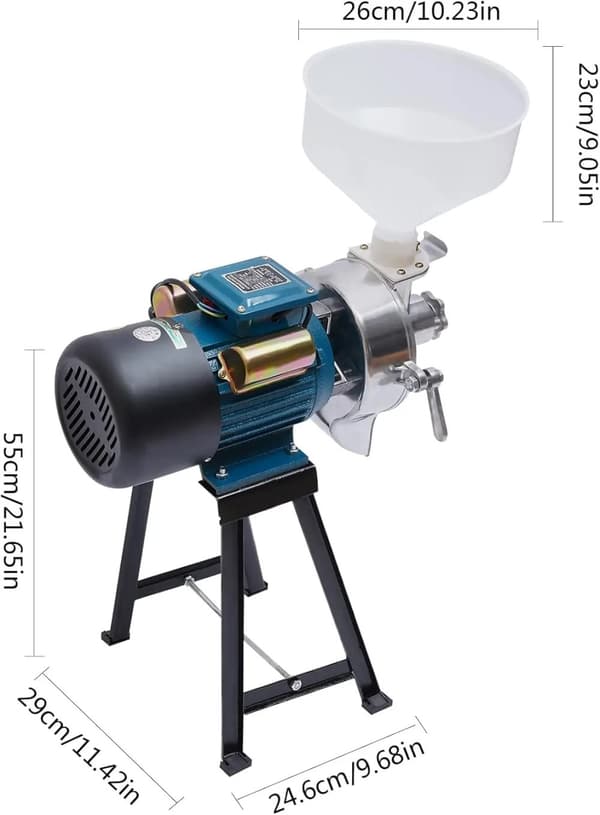 Elektrisk Kornsliber, 2200 W, 40 kg/t Malemængde, Justerbar Tykkelse,Blå