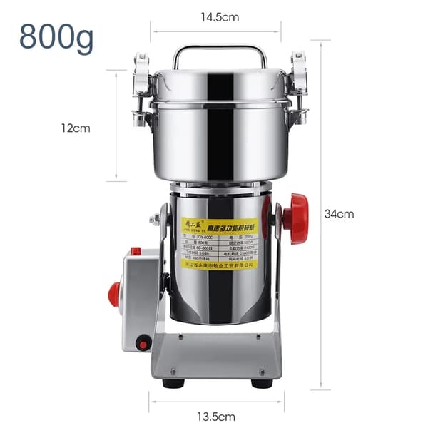 Elektrisk Kaffekværn, 800g Kapacitet, Superfin Knusning, 25000 omdr./min Hastighed,800g 220v EU stik