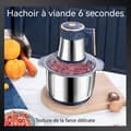 Miniatyrbild 4 av 4: INN Köttkvarn 5L 5 hastigheter 6 blad multifunktionell köttkvarn i rostfritt stål köttkross hemma hög effekt