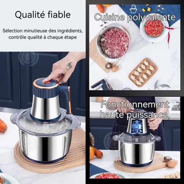 INN Köttkvarn 5L 5 hastigheter 6 blad multifunktionell köttkvarn i rostfritt stål köttkross hemma hög effekt