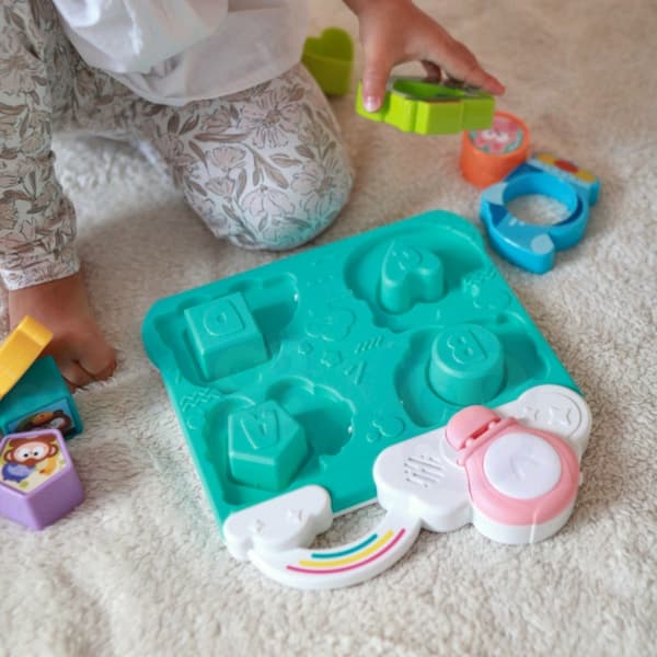 WOOPIE BABY interaktiivinen pulmaotteluajoneuvo ja eläinsininen