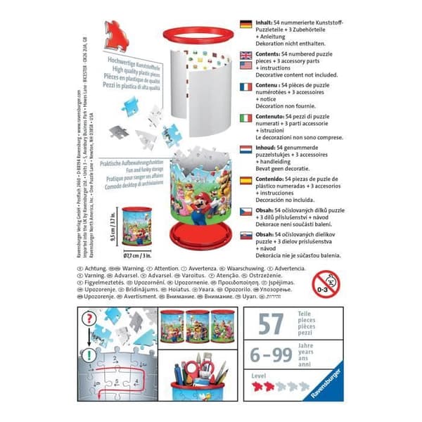 Super Mario 3D Pennhållare - Ravensburger - Barnpussel - 54 bitar - Limfritt - Från 6 år