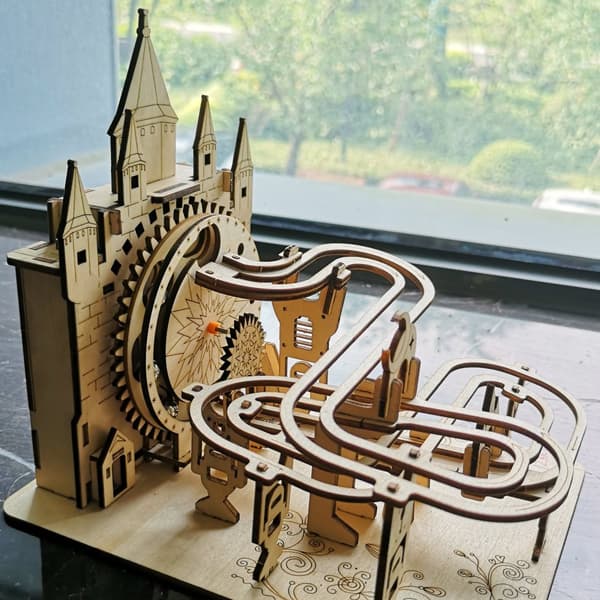 Elektrisk Marmorbanan, 3D Pussel, Trämodellset
