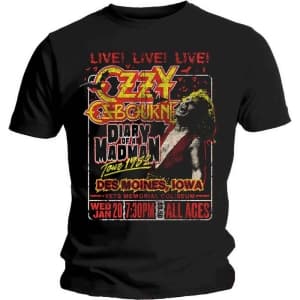 Ozzy Osbourne - Unisex Tee: Diary of a Madman Tour M