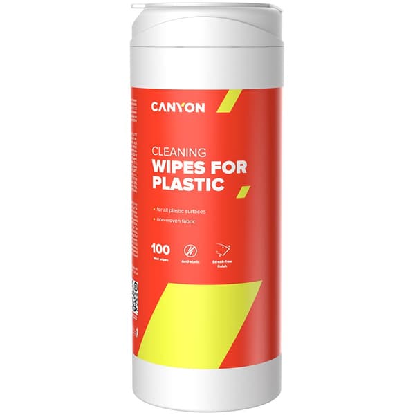 CANYON CCL12, Plastic Cleaning Wipes, Non-woven wipes impregnated with a special cleaning composition, with antistatic and disinfectant effects, 100 w