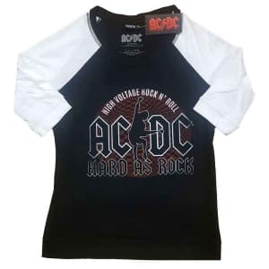 Ac/Dc - Hard As Rock Lady Bl/Wht Raglan:1 XL