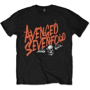 Avenged Sevenfold - Orange Splatter Logo Uni Bl XL