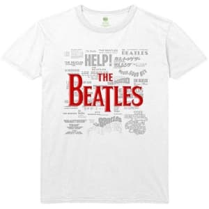 The Beatles - Titles & Logos Uni Wht XL