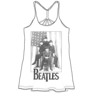 The Beatles - Stars & Stripes Bbydll Lady Wht Vest: L
