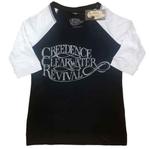 Creedence Clearwater Revival - Vintage Logo Lady Bl/Wht Raglan:1 L