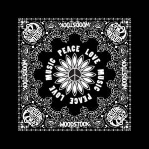 Woodstock - Peace Love Music Bandana