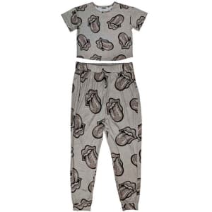 Rolling Stones - Heart Tongue Lady Grey Pyjamas: