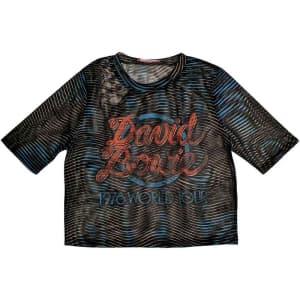David Bowie - 1978 World Tour Lady Bl Mesh Crop:2Xs S