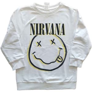 Nirvana - Happy Face Boys Wht Sweatshirt 7-8 Years