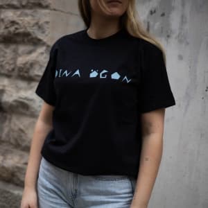 Dina Ögon - T-Shirt Black - Blue Logo M L