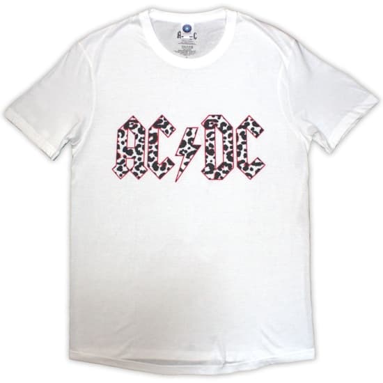 Ac/Dc - Mono Leopard Print Logo Lady Wht