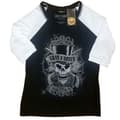 Miniatyrbilde 2 av 4: Guns N Roses - Faded Skull Lady Bl/Wht Raglan:1Xs
