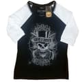 Miniatyrbilde 1 av 4: Guns N Roses - Faded Skull Lady Bl/Wht Raglan:1Xs
