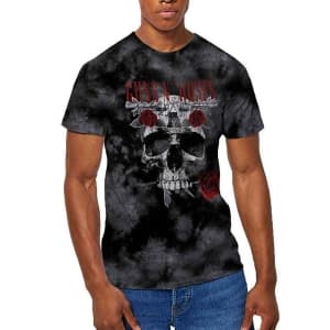 Guns N Roses - Flower Skull Uni Grey Dip-Dye M