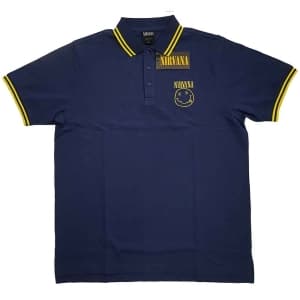 Nirvana - Yellow Smiley Uni Navy Piké: