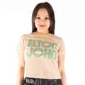 Pikkukuva 2 / 4: Elton John - Retro Text Ringer Lady Sand Crop Top:
