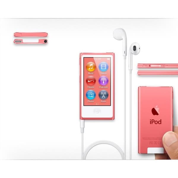 Apple iPod nano 16GB, MP4-spelare, 16 GB, LED, Belysning, FM-radio, Rosa- REFURBISHED