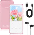 Miniatyrbild 1 av 6: AGPTEK 64GB MP3 Bluetooth 5.3, 2.4'' stor skärm, högtalare HiFi musikspelare med pekknapp/FM-radio/inspelare, rosa