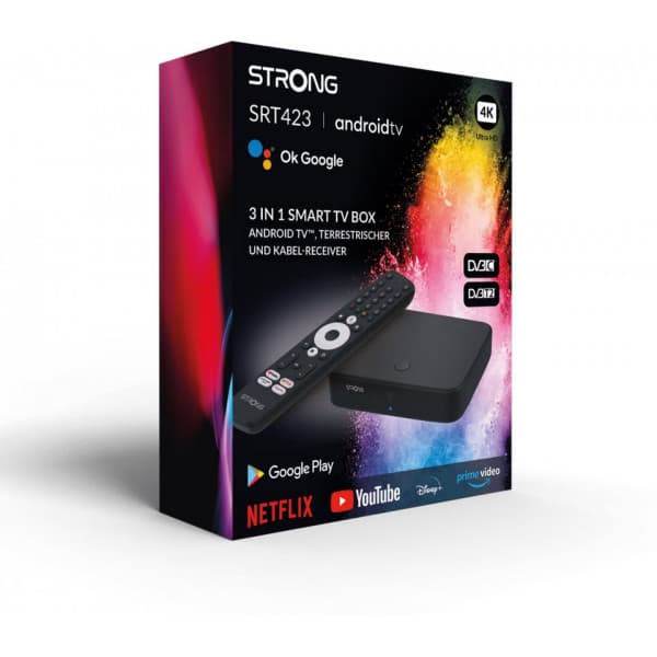 Strong SRT423 4K + DVB-T2/C Wi-Fi 4K Google TV mediaverktyg/digibox