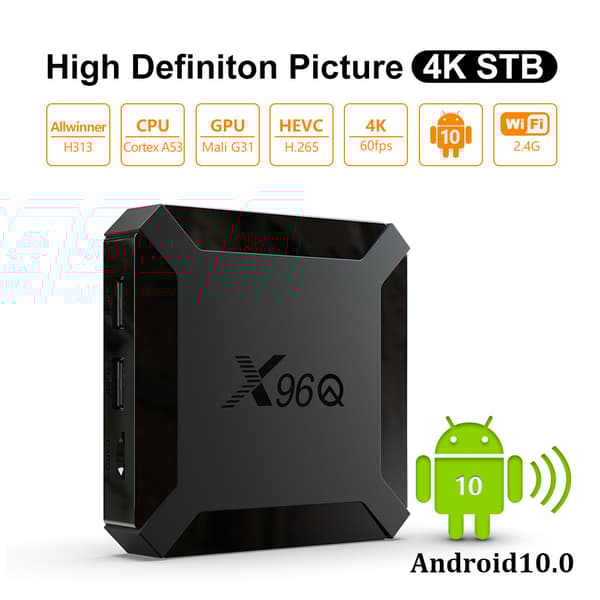 4K Smart TV Box, Android 10.0 OS, 2GB RAM, 16GB Lagerplads