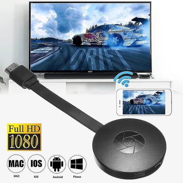 1080P Trådlös TV-adapter - Airplay/Miracast & HDMI | Kompatibel Android/iOS/Windows - CE-märkt & 5G Dual Band
