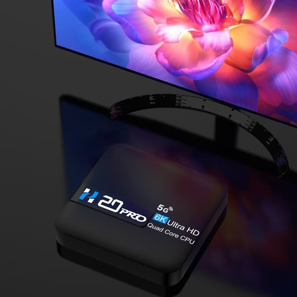 H20 Pro Smart TV Box Android 10.0 6K Ultra HD Media Player med fjernkontroll