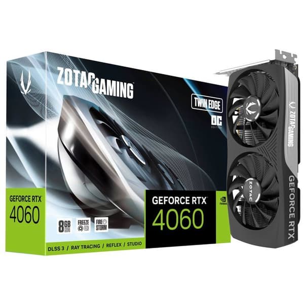 Grafikkort - ZOTAC - GeForce RTX 4060 - 8 GB - GDDR6 - 128 bit Svart