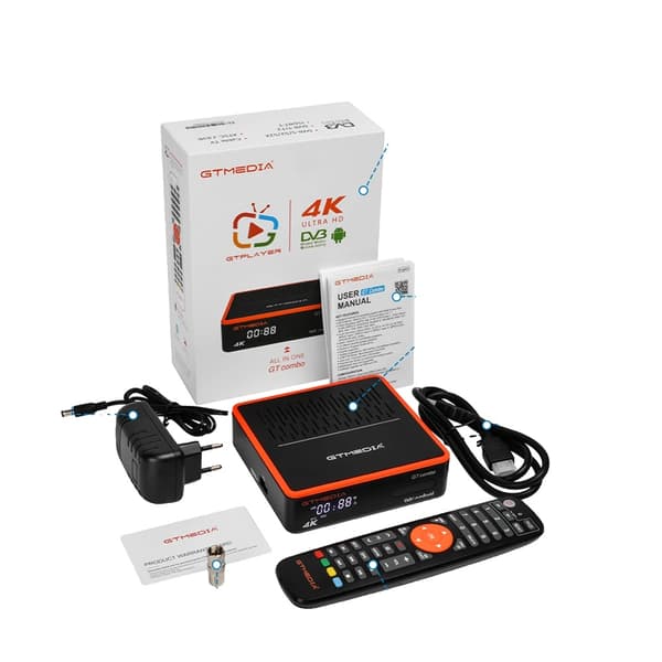 Älykäs TV-laatikko, 4K Ultra HD, Android 9.0 käyttöjärjestelmä,EU-pistoke, GT YHDISTELMÄ
