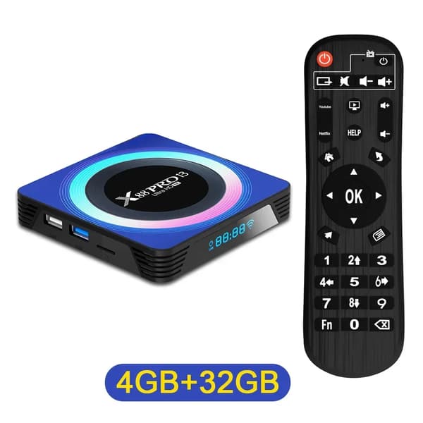 Smart TV Box, 4GB RAM, Android 13.0, HDMI 2.0b,4 32G EU stik