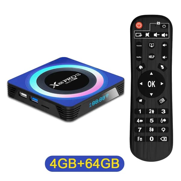 Älykäs TV-laatikko, 4GB RAM, Android 13.0, HDMI 2.0b,4 64G EU Plug