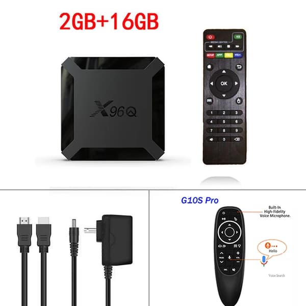 Android Smart TV Boks, 4K Opløsning, Quad Core Processor, EU-stik, 2G16G Tilføj G10S PRO